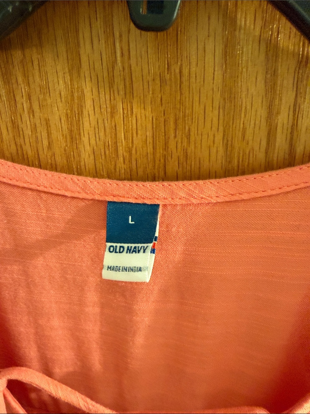 Old Navy Coral Lace-up Tiered Dress - Picture 2 of 6
